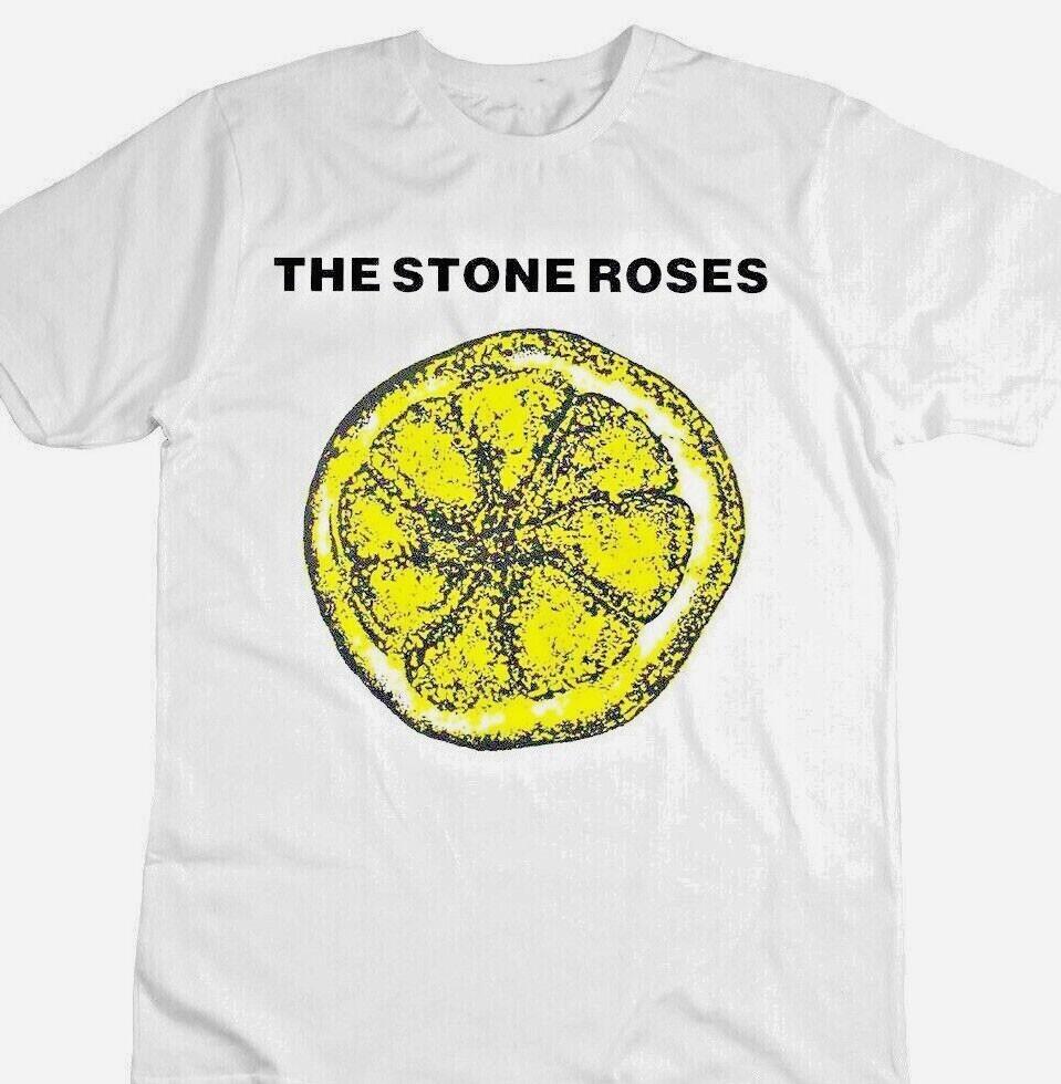 Группа The Stone Roses Белая футболка с лимоном Классическая белая Унисекс S-5XL 1V0470 Унисекс Футболка XL