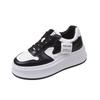 European Station Muffin Thick-soled Soft Leather Casual Shoes 2025 Early Spring Small Height Increase Casual White Shoes Student Shoes