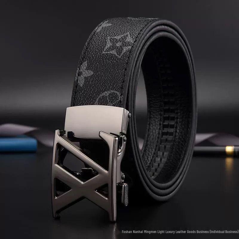Novo Cinto de Couro Automático Casual Versátil Masculino - Cinto de Cintura Durável em Couro de Vaca, Modelo Mais Recente.