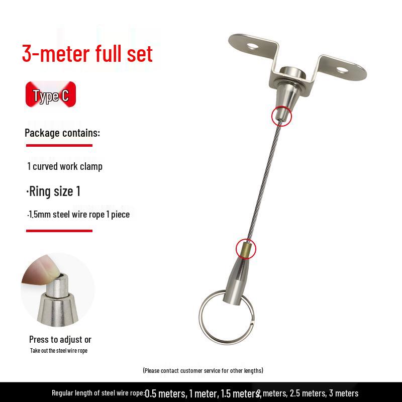Steel Wire Rope Self-Locking Adjustable Ceiling Picture & Sign Hanger