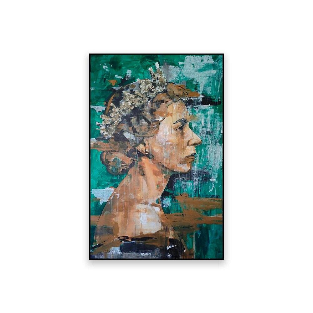 

Граффити Художественный постер Королева Елизавета II портретная печать холст живопись поп-стрит искусство настенное искусство спальня гостиная украшение 21cm×30cm NoFrame