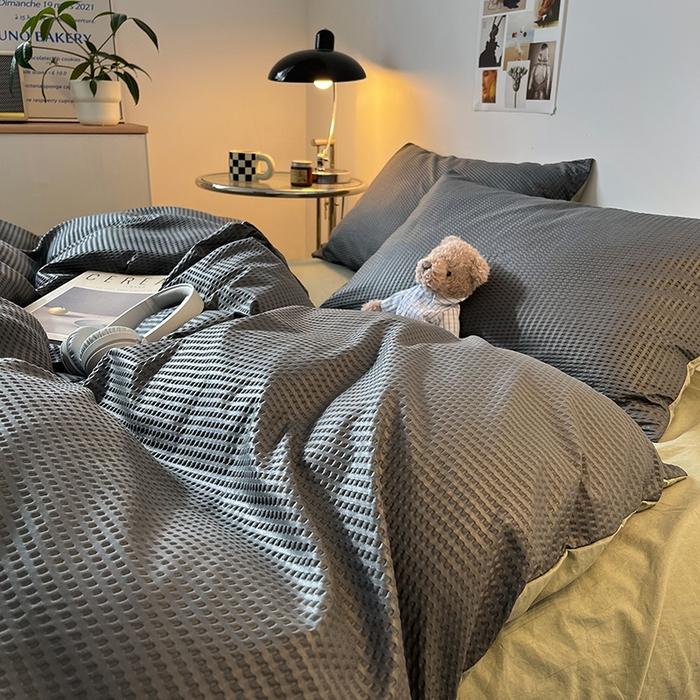 2025 New Waffle Single Quilt Cover Solid Color Skin Friendly Comforter Duvet Cover 150x200 220x240 Bedding