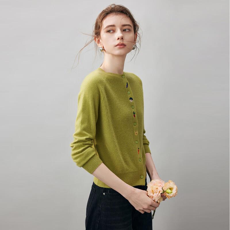 Komom Boka Women's Round Neck Cashmere Cardigan Sweater