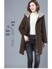 2024 Women Autumn Winter Thickened Cotton Padded Parker Jacket Mid Length Coat for Middle Aged