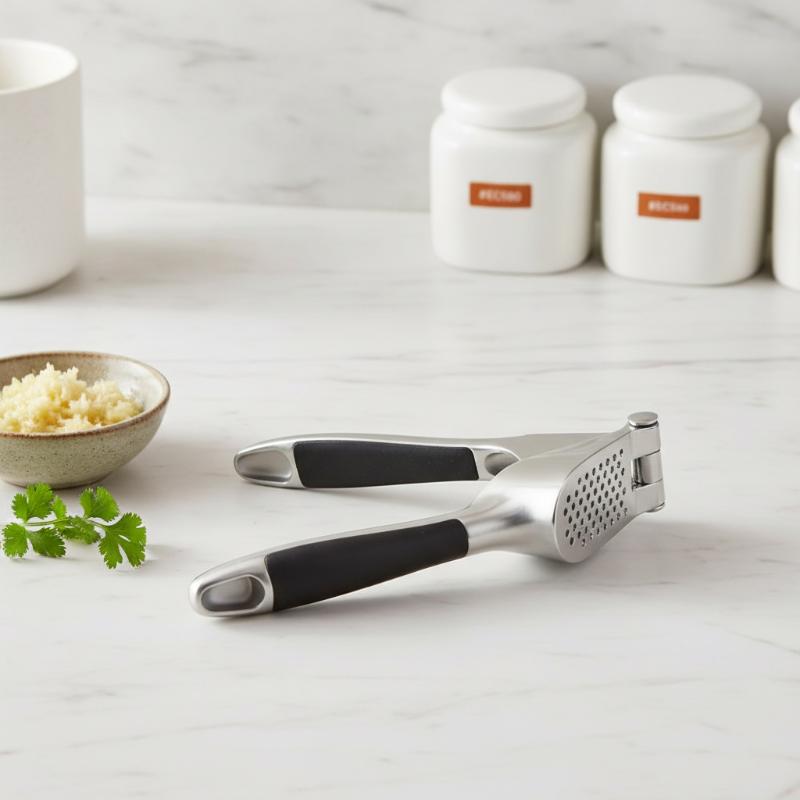 Garlic Press Easy To Squeeze And Clean With Soft Easy Squeeze Ergonomic Handle Zinc Alloy Garlic Mincer Crusher