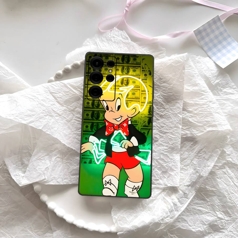 Cartoon Richie Rich Phone Case For Samsung S 24 Fe 25 Ultra Plus 20 Lite 21 30 22 23 24 22 Ultra 5G Fundas