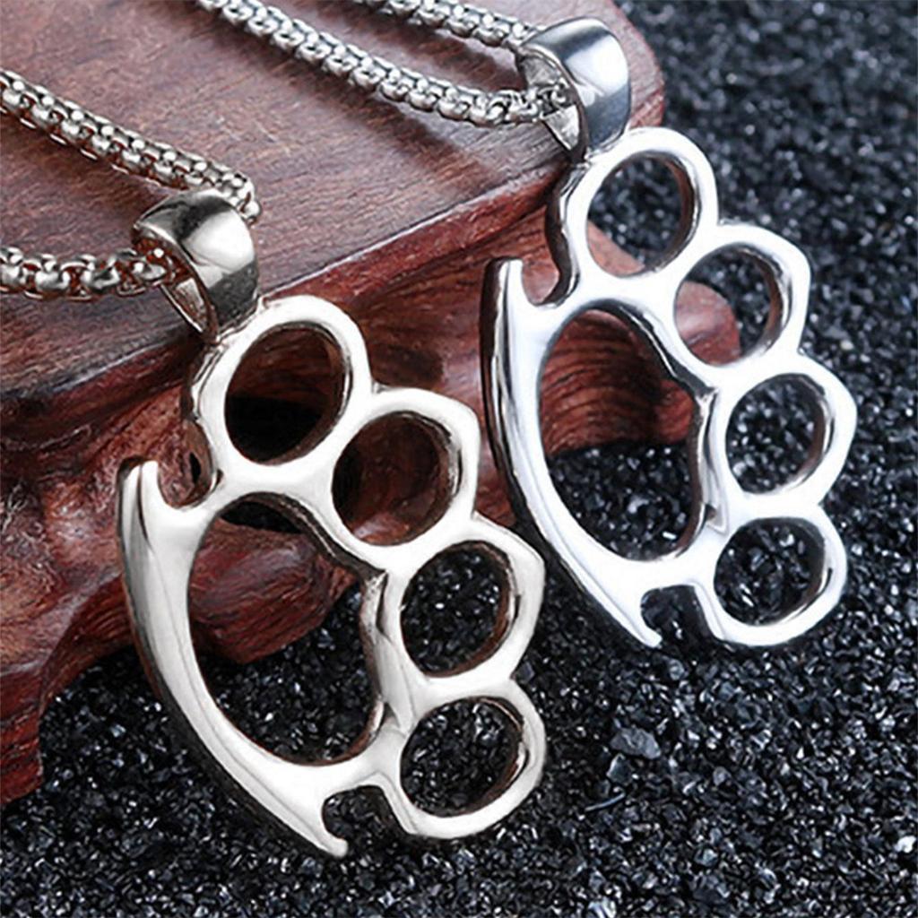 Fashion Hip Hop Style Titanium Steel Finger Tiger Pendant Personality Hipster Men And Women Boxing Stainless Steel Chain Pendant