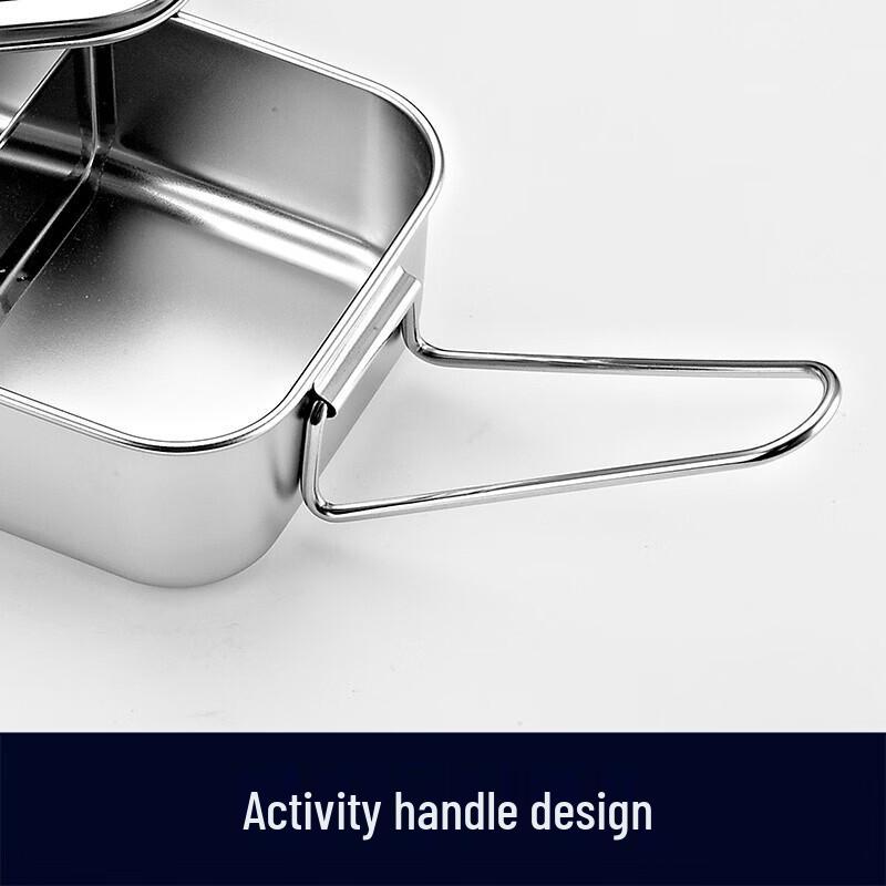 304 Stainless Steel Square Lunch Box with Lid