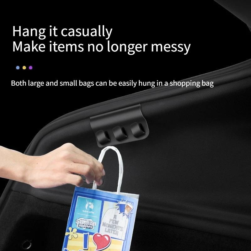 For Tesla Model Y/YL Juniper 2025 Trunk Hook ABS Rear Trunk Sides Storage Hook Bag Holder Umbrella Hanger Storage Accessories