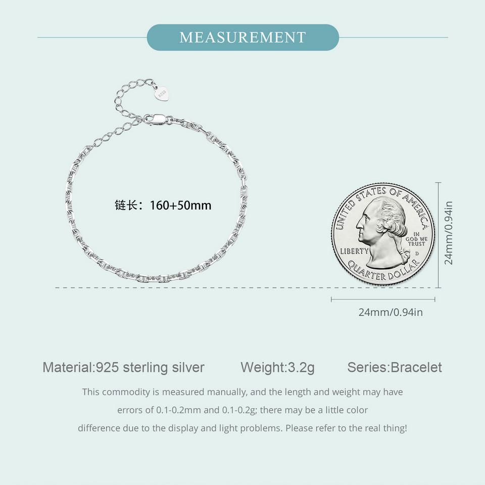 WOSTU Solid 925 Sterling Silver Special Hollow Design Basic Chain Bracelet For Charms Pendant DIY Birthday Jewelry Gift CQB254