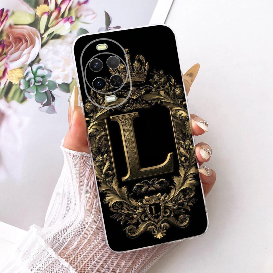 For Huawei Nova 15 15Pro Royal Crown Initial Letter Couple Phone Case For Huawei Nova15 Pro 15 Ultra Soft Silicone TPU Bumpers