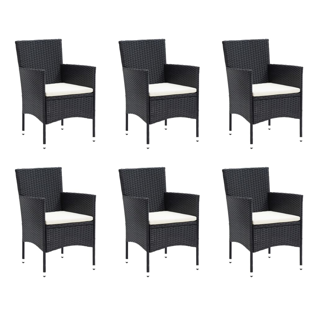 Vidaxl 9-Cz. Garden Furniture Set With Cushions, Poly Rattan, Black