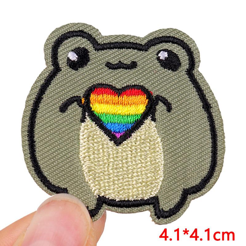 Cartoon Animal Emnroidery Sew Patch Cat Frog Embroidered Patch Iron On Patches For Clothing Hats Backpack Jeans Sew Bagdes DIY