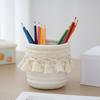 Nordic Minimalist Tassel Cotton Rope Storage Basket, Indoor Creative Small Pen Holder