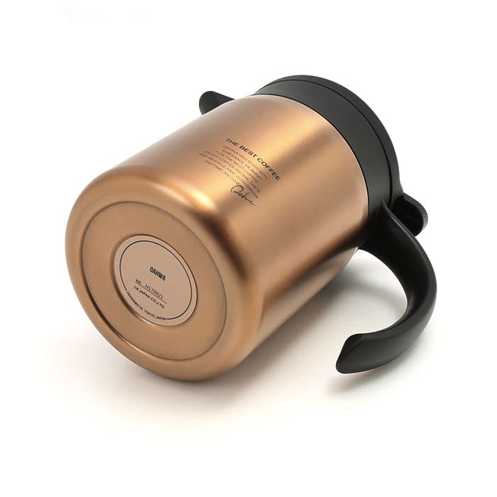 CB Japan QAHWA Coffee Insulated Pot, 600ml, Copper Gold, with Teflon-Coated Interior