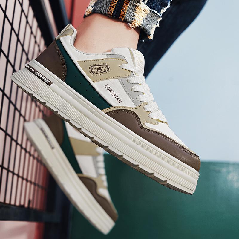 Thick-soled heightening shoes men's shoes spring and autumn new trendy students flat bottom low-top sports and leisure board shoes men's trendy shoes