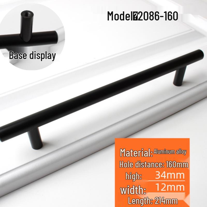 Nordic Minimalist Gold Aluminum Round Bar Handle for Cabinets & Wardrobes