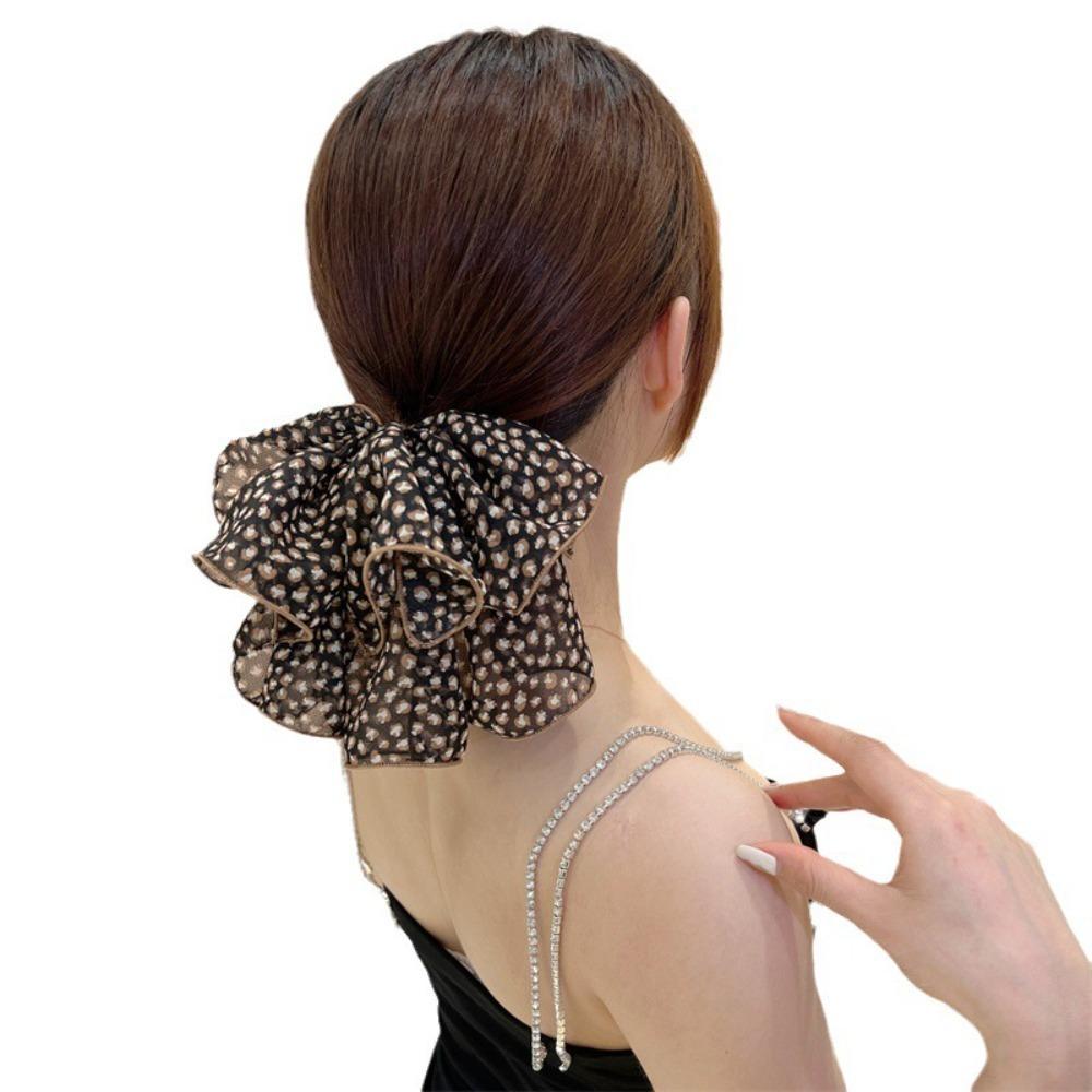 

Большая заколка для волос шифоновая заколка для хвостика элегантная заколка-бант женщины девушки