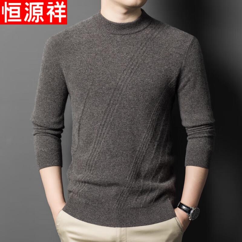 

Hengyuanxiang Men s 100% Pure Cashmere Round Neck Pullover Sweater L