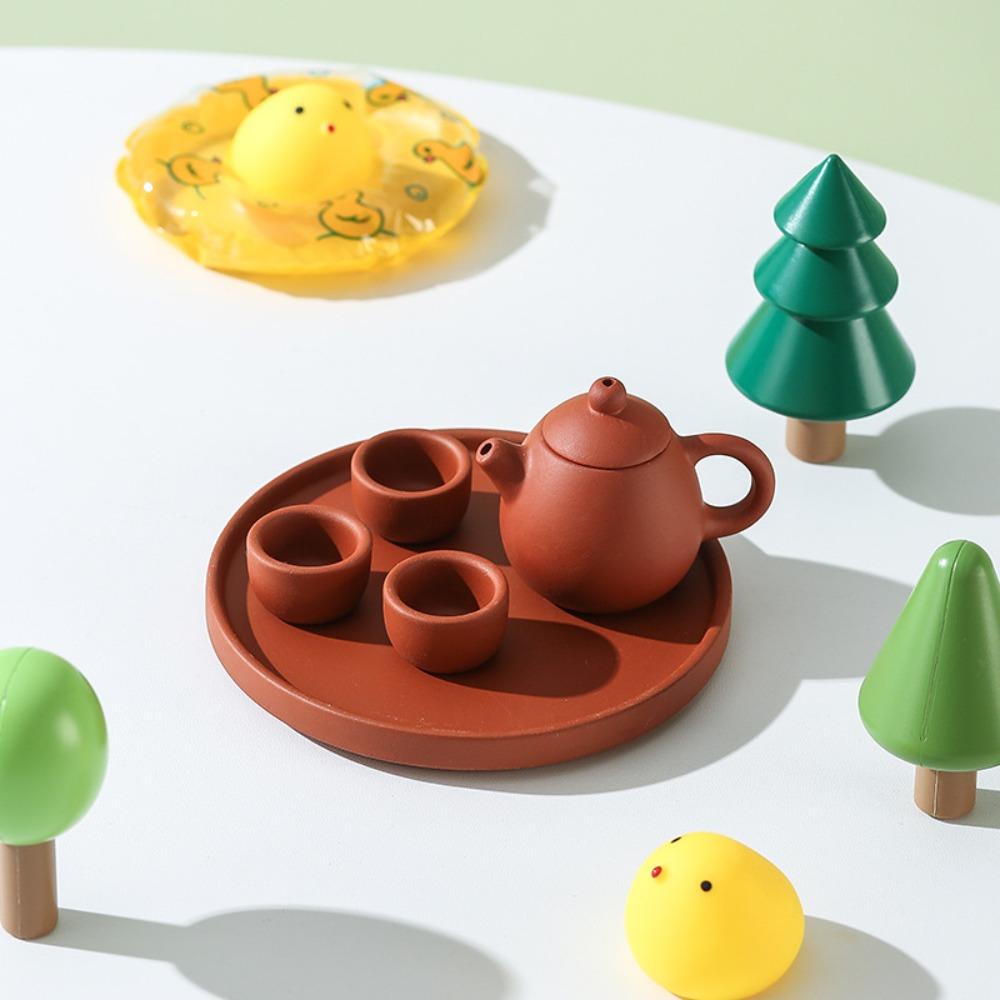 Funny Handmade Pottery Teapot Multipurpose Children s Tea Set Miniature Tea Set Travel Style 10