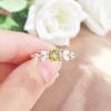 Trendy Open Ring for Women Olive Green Zircon Wedding Band with Diamond Accents Fashion Jewelry