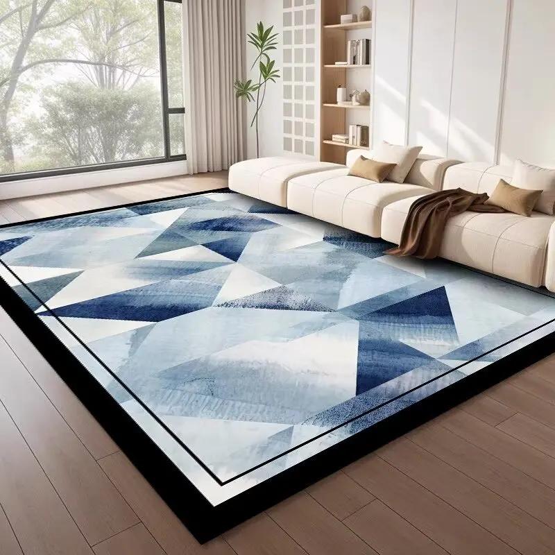 Nordic Style Geometric Large Rugs for Living Room Modern Decoration Home Carpet Light Luxury Bedroom Rug Non-slip Washable Mat
