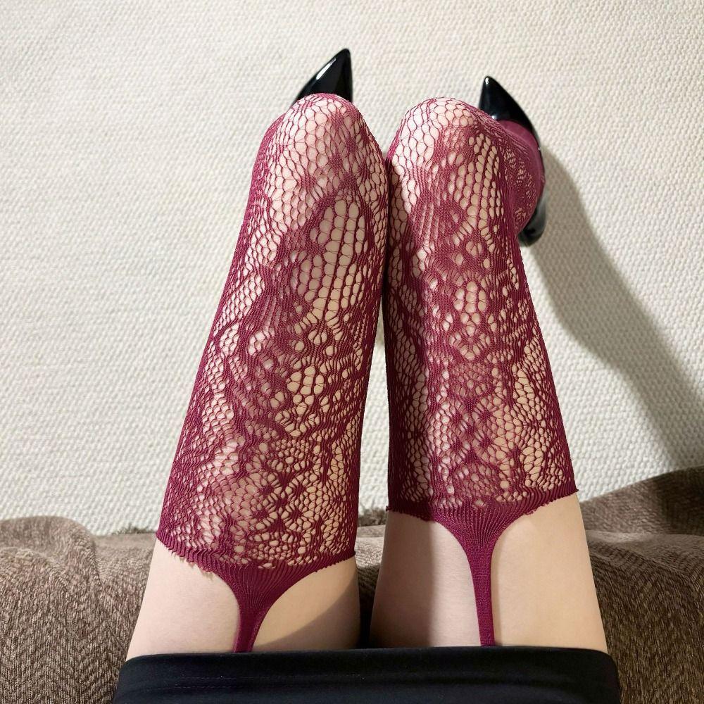 Transparent Lace Suspender Stockings Ultra-thin Leggings Women Mesh Pantyhose Streetwear