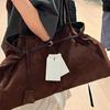 Damen Weiche Wildleder Quadratische Crossbody-Tasche Minimalistisch Chic Schulter Täglicher Gebrauch Neutraler Stil