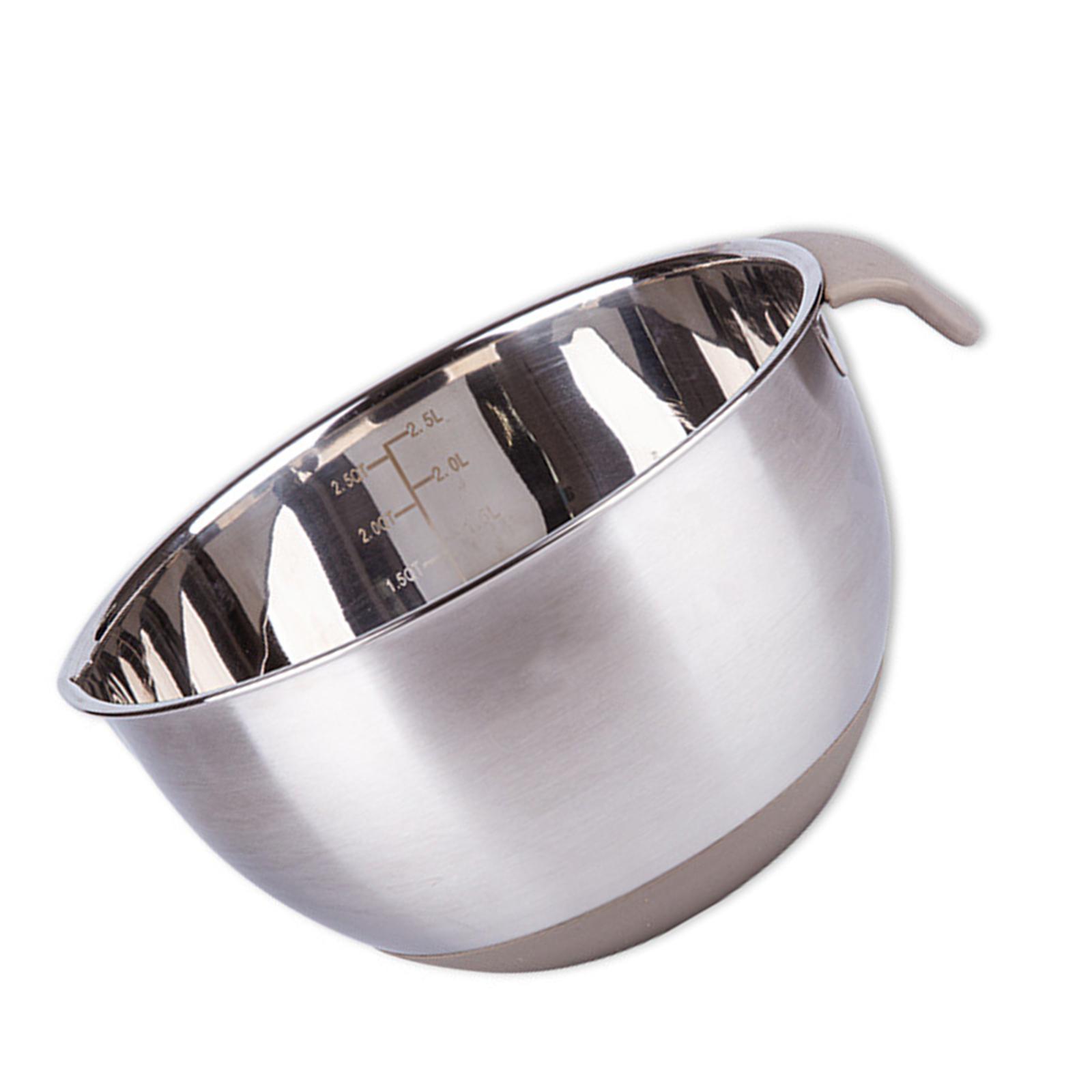 

Миска для смешивания с нескользящей ручкой, нержавеющая миска для приготовления пищи, выпечки и приготовления еды, кухонные аксессуары