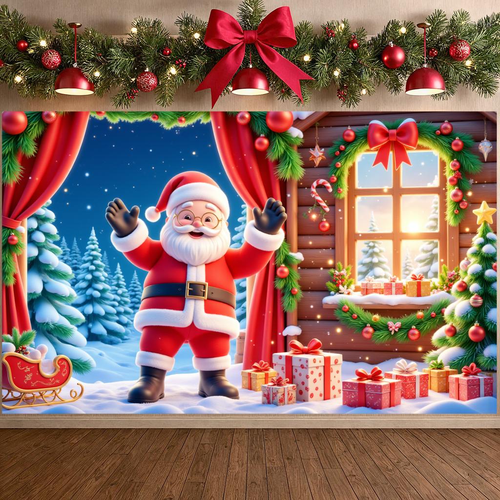 Yuletide Background Gift Boxes Noel Backdrop Christmas Banner Festive Ornaments Festive Banner For Christmas Party Winter Indoor