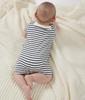 Short Rompers A0CG2 12 Months 74cm [Petit Bateau] Off-White/Navy
