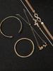 5pcs Fashionable, Simple, Delicate, Elegant, Heart, Flower, Tulip, Droplet Shaped Encrusted, Sparkling 8-Sign Hook Bracelet And Chain Bracelet Set