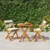 VidaXL 3-piece Folding Bistro Set with Cushions Solid Acacia , Furniture Set, Outdoor Table and Chairs, 319704