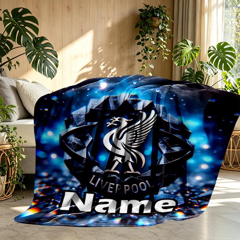 Custom Name Personalized Football Team F.C Print Blankets, Home Decor, Bedroom, Sofa, Camping, Couch, Gifts for Birthday Christmas