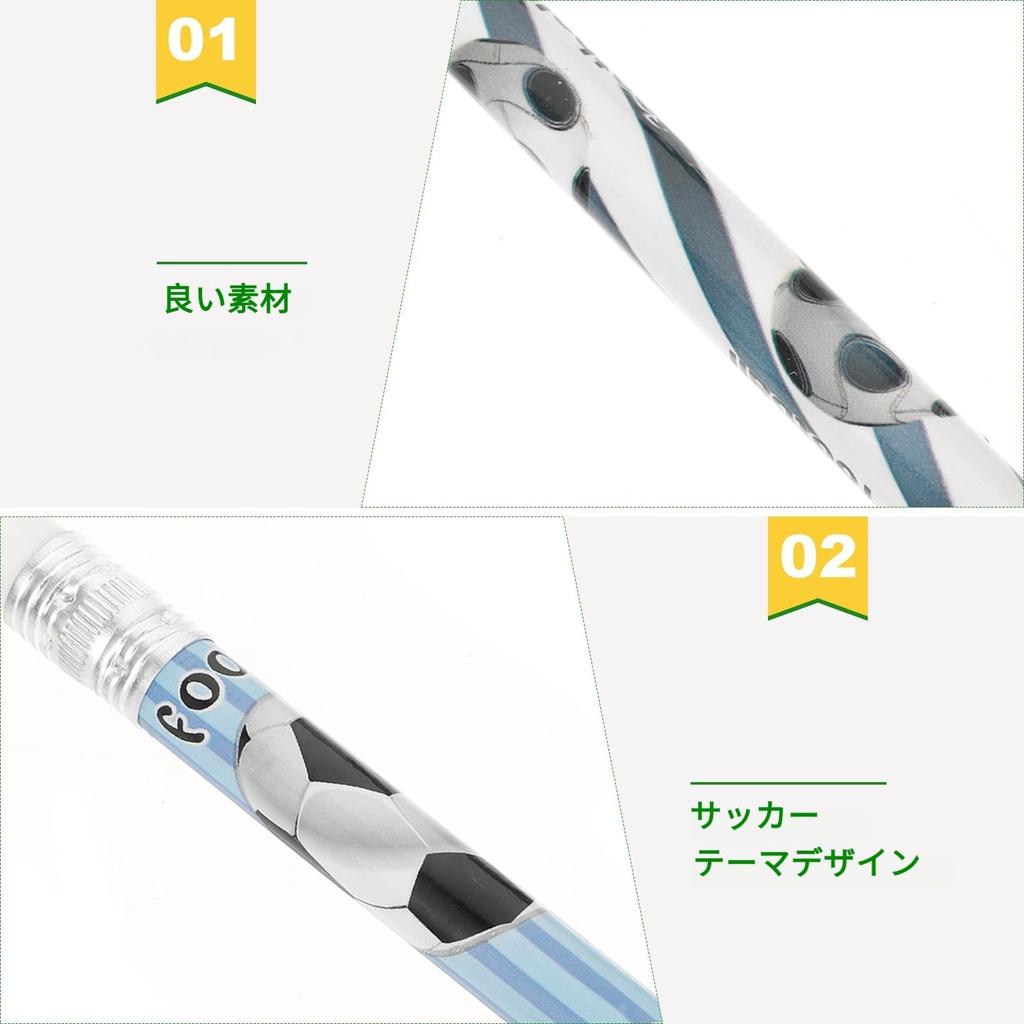 Tofficu Set of Smooth Perfect As a Gift for Elementary School for or Hobby Use 60-piece Soccer-patterned Pencils, Wooden, Lightweight, Writing,