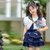 Girls' Summer Rabbit Police Costume Set - Stylish Two-Piece Performance Outfit