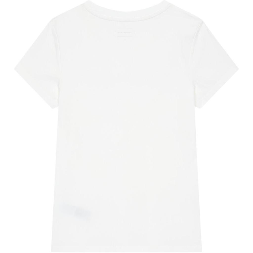 Calvin Klein Slim Fit Letter Print Round Neck Short Sleeve T-Shirt Women Tops White J224949-YAF