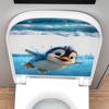 Cartoon Swimming Penguin Bathroom Decoration Toilet Sticker