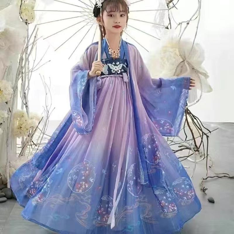 Girls' Hanfu Ancient Clothing Super Immortal Skirt Mid-Autumn Festival Children's Tang Clothing Girls' Ancient Style