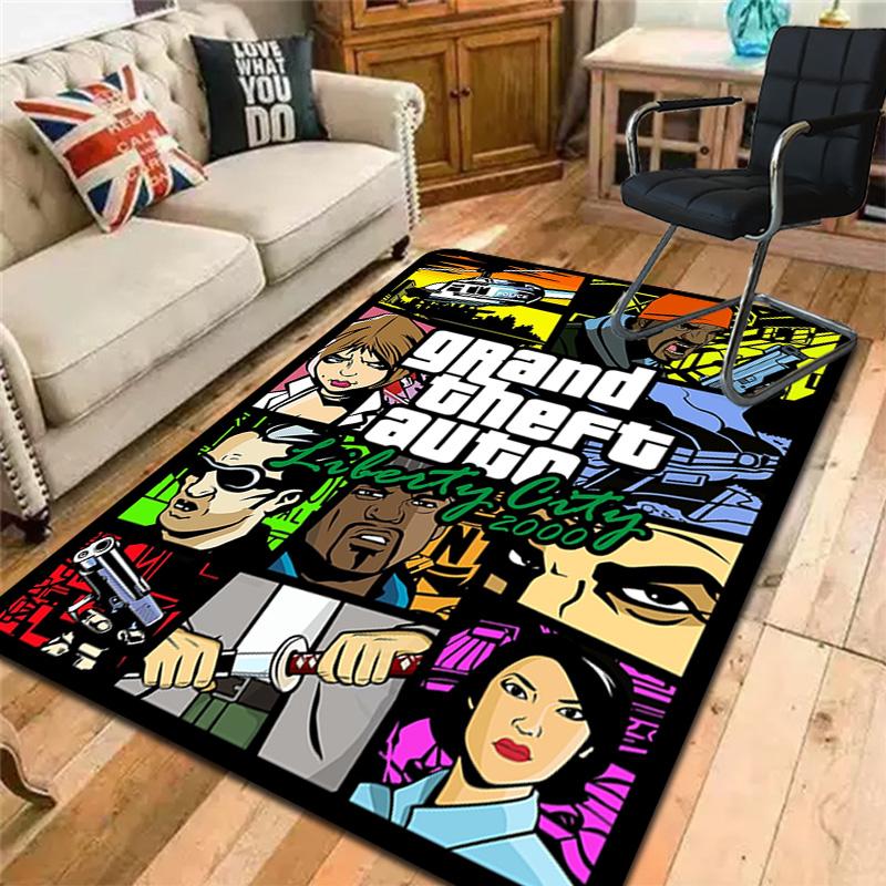 GTA Teppich Bodenmatte für Wohnzimmer oder Schlafzimmer Weicher und Bequemer Teppich ein Geschenk für Geburtstag und Feiertag.MFF0918544