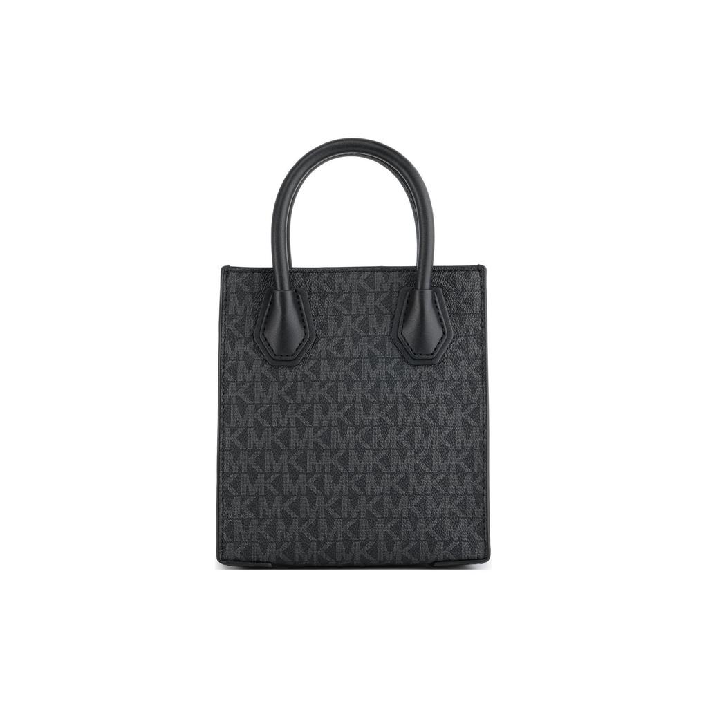 Michael Kors Mk Mercer Klassisches Logo Anhänger Gold Label Kieselsteinleder Tragetasche Damen Tote Schwarz 35T1GM9C0I-BLACK