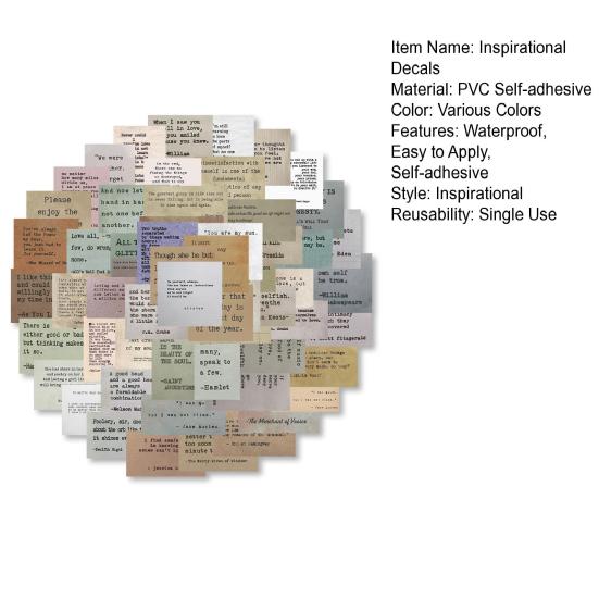 60 Stück inspirierende Vinyl-Aufkleber für Kinder und Erwachsene, wasserabweisend, einfach anzubringen, langlebige PVC-Aufkleber zu entfernen
