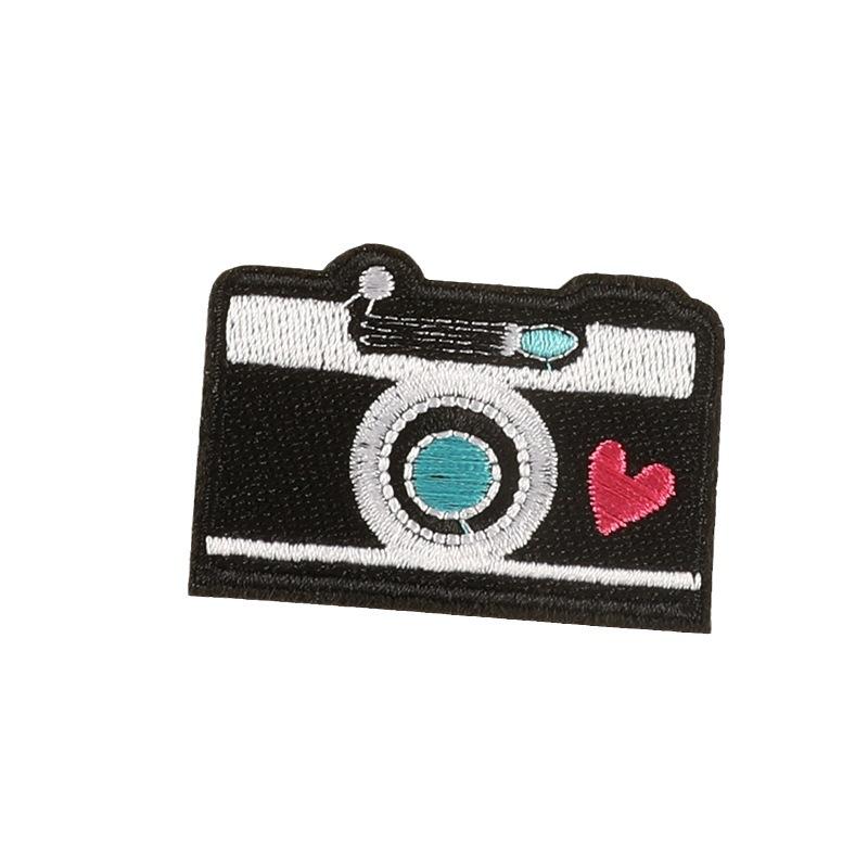 Embroidery label Cartoon camera Embroidery sticker Clothing accessories badge subsidy accessories badge cloth label cloth sticker