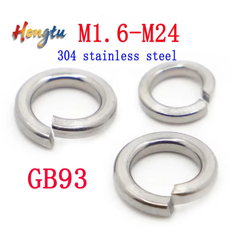 GB93 Standard 304 Stainless Steel Spring Split Lock Washers A2-70 Elastic Anti-Vibration Washer M1.6 M2 M2.5 M3 M4 M5 M6 M8 M10