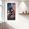 Vintage American Flag Distressed Motocross Rider Metal Tin Sign - Grungy Patriotic Motocross Art for Man Cave Home Decor Wall Pl