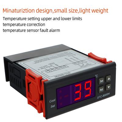 STC-8000H AC 220V DC 12V Temperature Controller Thermostat Thermoregulator Incubator Relay with Heating and Cooling