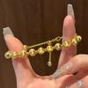 European and American simple cat eye pull bracelet burst flash small light bulb car flower round beads women party Zircon gift