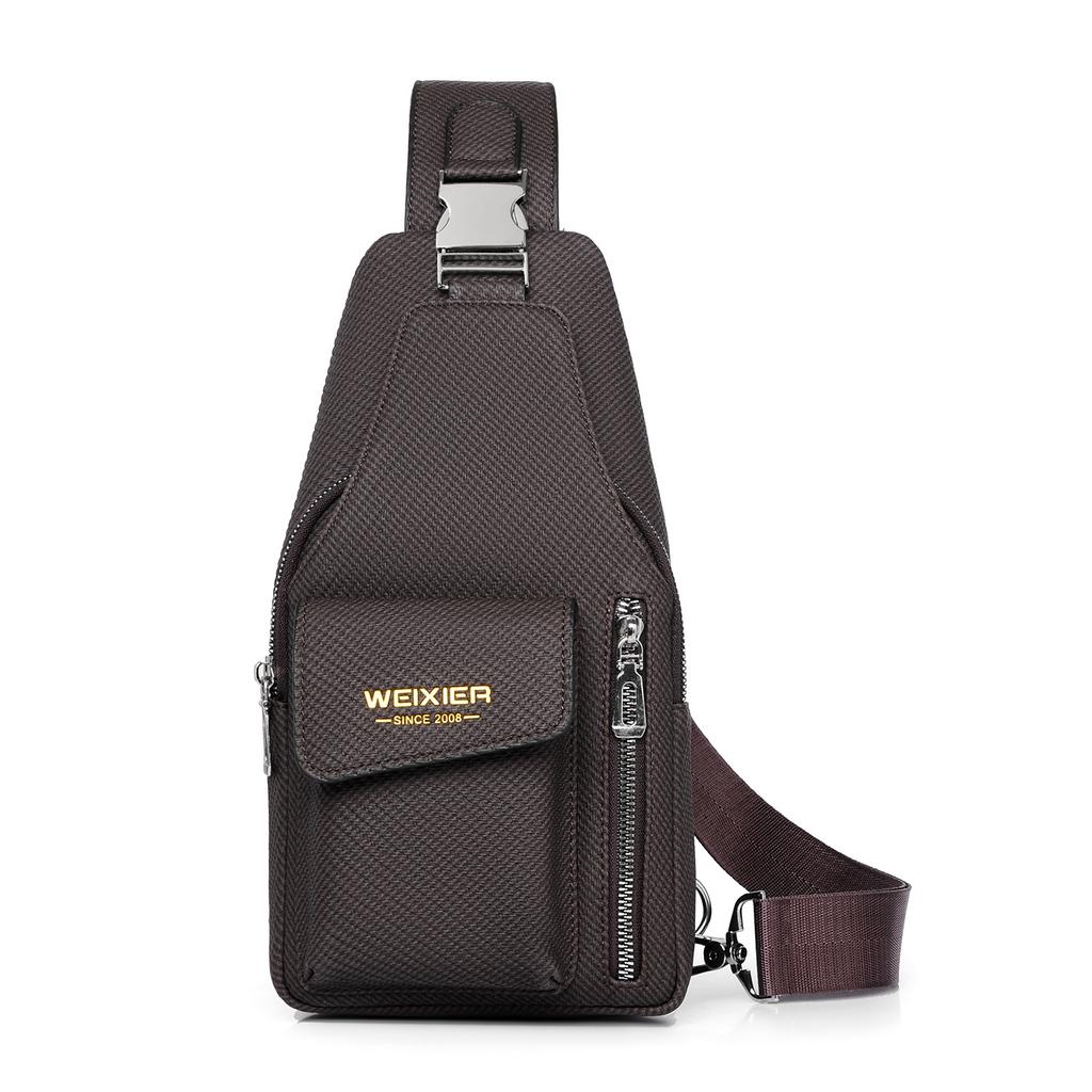 New Large Capacity Men's Chest Pouch,Crossbody bag,PU Leather Luxury Design Sling Bag, for Phone, Wallet & Outdoor Essentials