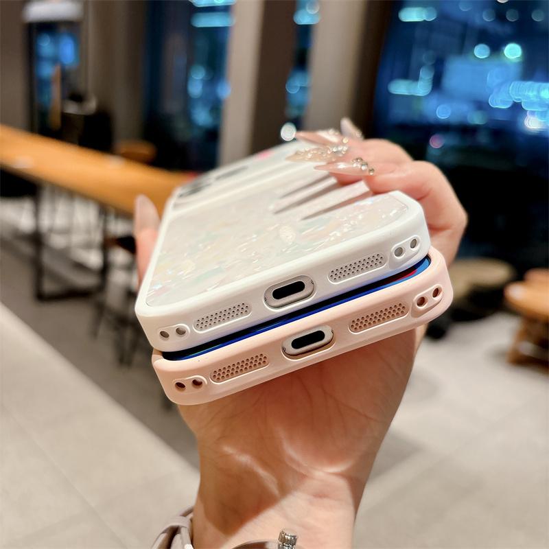 Luxury Gradient Dream Shell Phone Case For Apple iPhone 17 16 15 14 13 Pro Max Camera Lens Proteciton Glass Shockproof PC Cover
