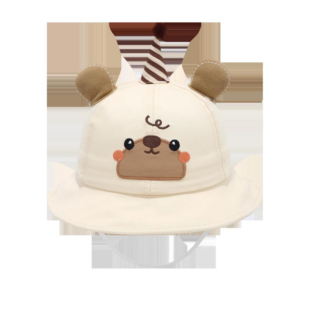 2026 Spring Unisex Baby Bucket Hat - 3D Cartoon Bear Design, Kids Fisherman Sun Hat